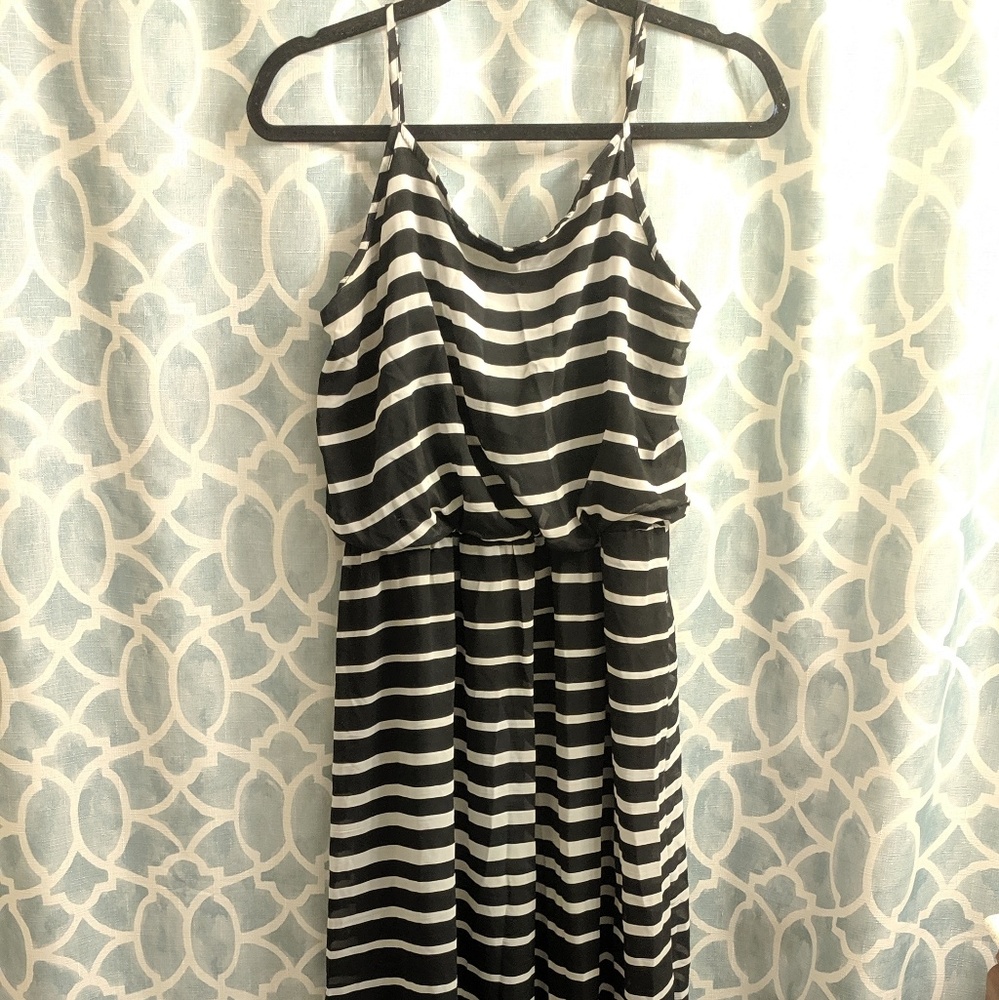 Black and White strip maxi dress